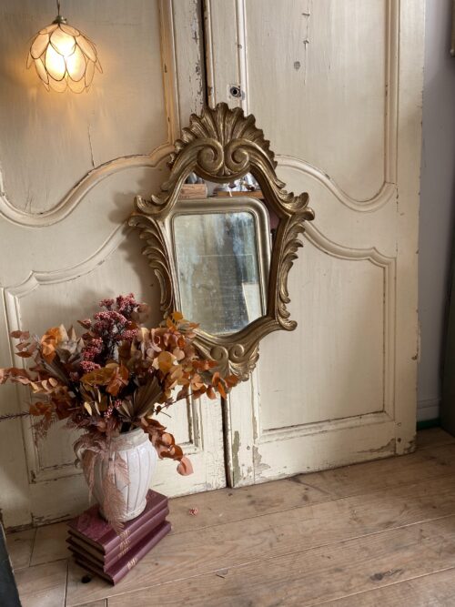 Miroir de style baroque rococo en bois doré – Image 2