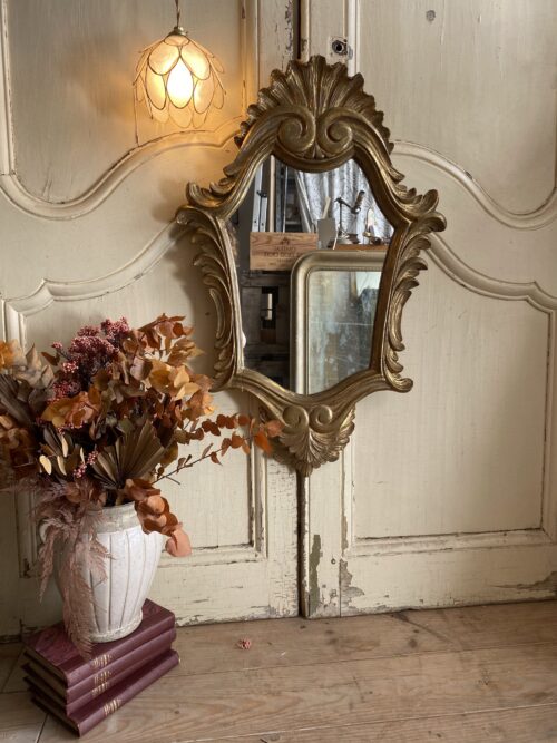 Miroir de style baroque rococo en bois doré – Image 7