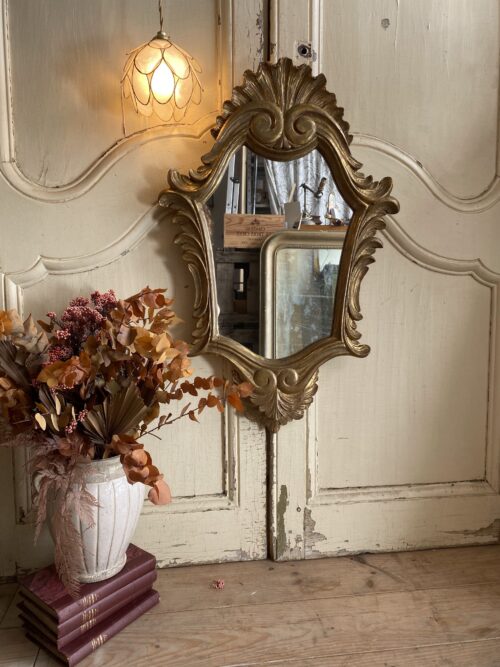 Miroir de style baroque rococo en bois doré – Image 5