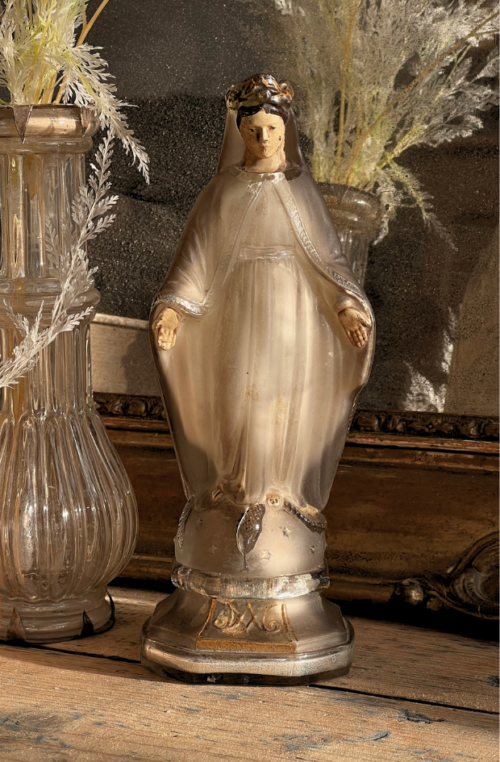 Jolie Vierge Marie églomisé XIX eme