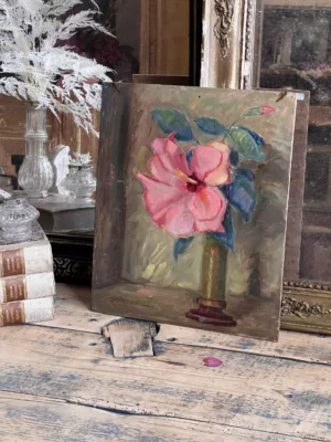 élégante Nature morte florale : éclosion d'un hibiscus